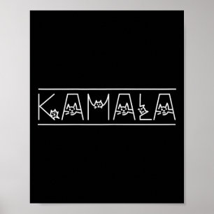 Póster Harris Cat Lettering Positive Funny Shirt Kamala