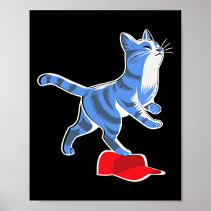 Póster Harris Cat Sobre El Presidente Del Mega Gorra Vp