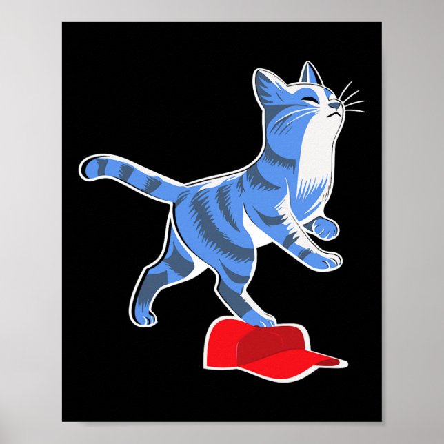 Póster Harris Cat Sobre El Presidente Del Mega Gorra Vp (Frente)