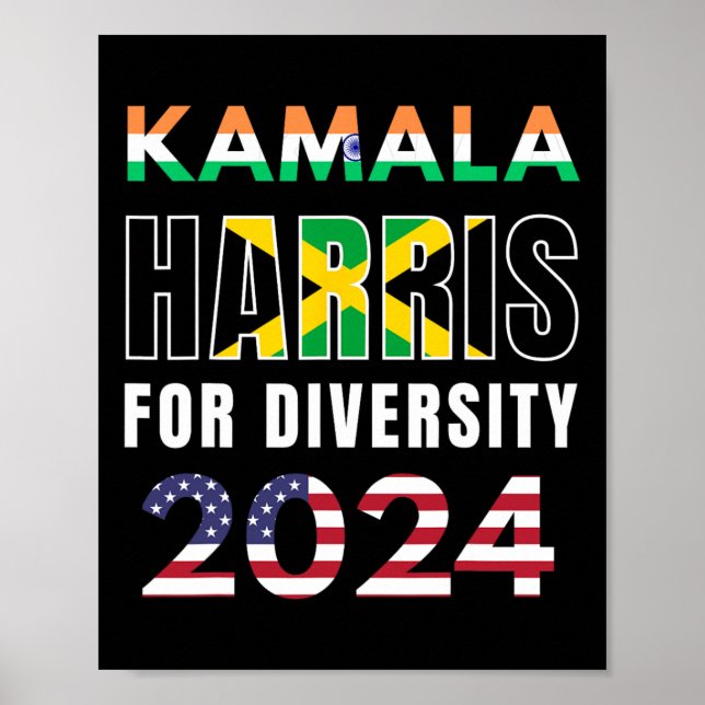 Póster Harris India Bandera Diversidad 2024 (Frente)