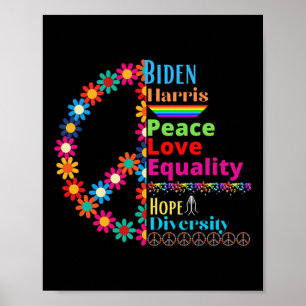 Póster Harris Love Peace Diversity Equality Shirt
