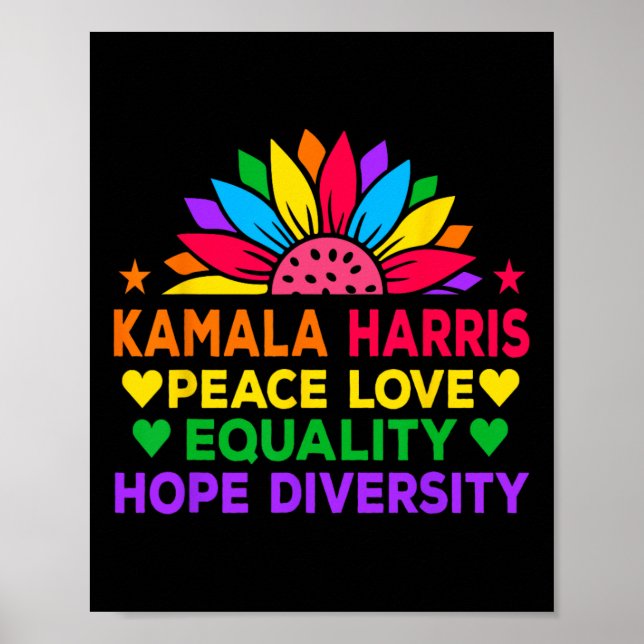 Póster Harris Peace Love Equality Hope (Frente)