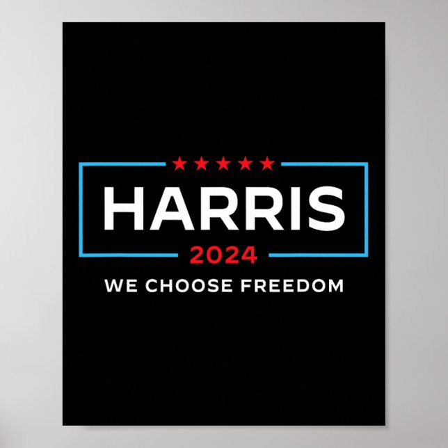 Póster Harris Presidente 2024 Elección Elegimos Libertad (Frente)