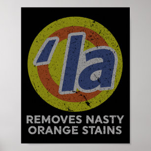 Póster Harris retira a Nasty Naranja Stains Vintage Retro