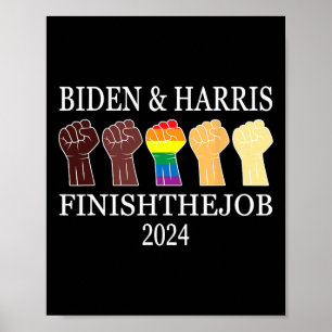Póster Harris Terminemos el trabajo 2024 Bandera de Estad