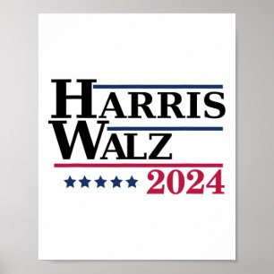 Póster Harris Tim Waltz elecciones 2024