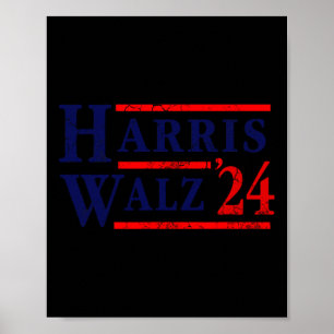Póster Harris Tim Walz 2024 Fiesta demócrata electoral