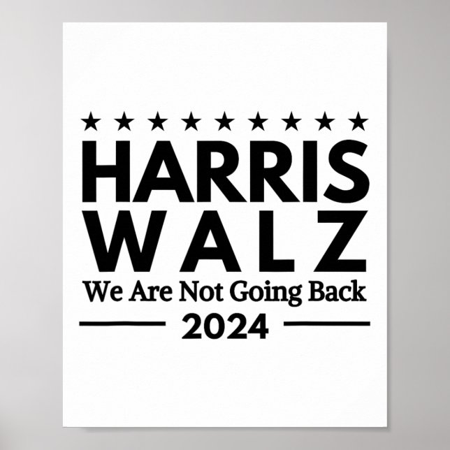 Póster Harris Tim Walz 2024 No Regresaremos (Frente)