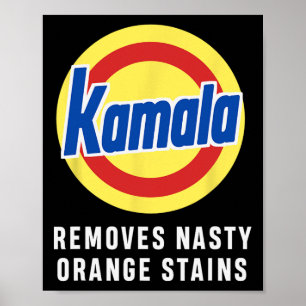 Póster Harris Tim Walz retira a Nasty Naranja Stains Funn