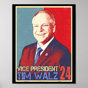 Póster Harris Vice President Tim Walz Waltz Elecciones 20