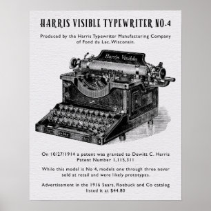 PÓSTER HARRIS VINTAGE TYPEWRITER