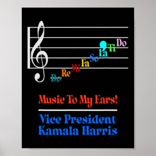 Póster Harris Vp Music To My Ears Do-re-mi Comma-la