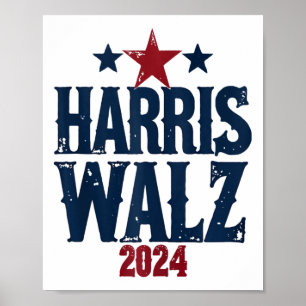 Póster Harris W 2024 Elecciones Kamala Harris Tim Waltz 2
