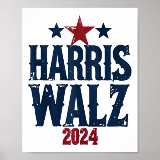 Póster Harris W 2024 Elecciones Kamala Harris Tim Waltz 2