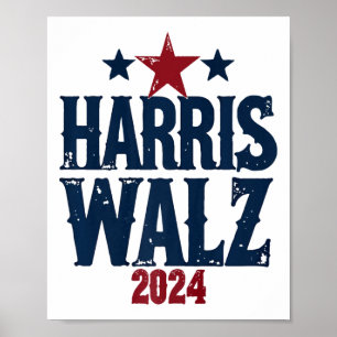 Póster Harris W 2024 Elecciones Kamala Harris Tim Waltz 2