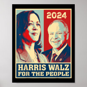 Póster Harris W 2024 Por El Pueblo Demócrata Vota Kamala