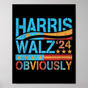 Póster ¡Harris W, obviamente! Harris Waltz Elecciones 202