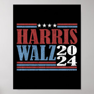 Póster Harris Waltz 2024 Elecciones Kamala Harris Tim Wal