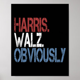 Póster Harris Waltz 2024 Elecciones Kamala Harris Tim Wal