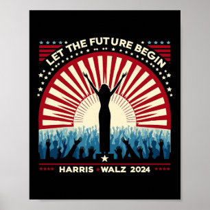 Póster Harris Waltz 2024 Elecciones Kamala Harris Tim Wal