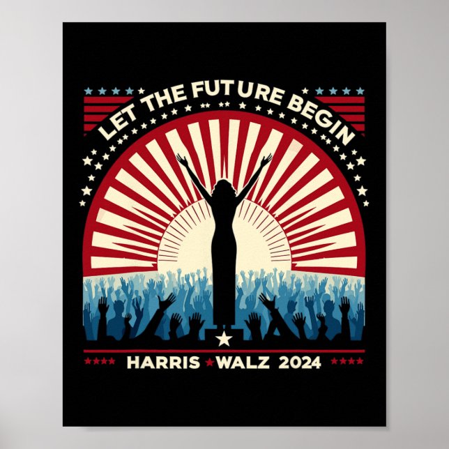 Póster Harris Waltz 2024 Elecciones Kamala Harris Tim Wal (Frente)