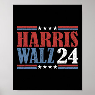 Póster Harris Waltz 2024 Elecciones Kamala Harris Tim Wal