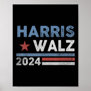 Póster Harris Waltz 2024 Elecciones Kamala Harris Tim Wal