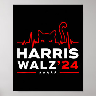 Póster Harris Waltz 2024 Election Harris Tim Waltz Heartb