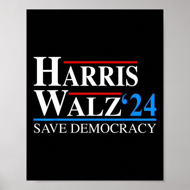 Póster Harris Waltz 2024 Vicepresidente Kamala Harris Tim (Frente)