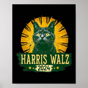 Póster Harris Waltz Elecciones de Humor Cat 2024 Kamala H