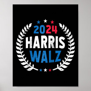 Póster Harris Walz 2024 Elecciones Kamala Harris Tim Walt