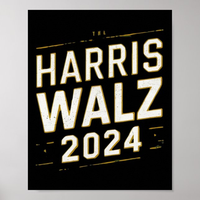 Póster Harris Walz 2024 Elecciones Kamala Harris Tim Watz (Frente)