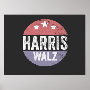 Póster Harris Walz 2024 Elecciones Kamala Tim Waltz Améri
