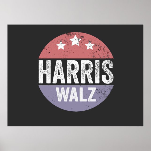 Póster Harris Walz 2024 Elecciones Kamala Tim Waltz Améri (Frente)