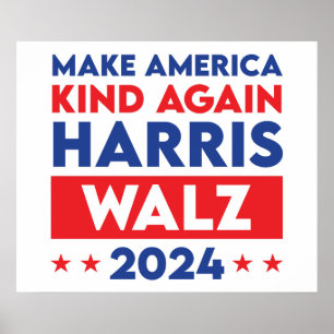 Póster Harris Walz 2024 hace que Estados Unidos vuelva a 