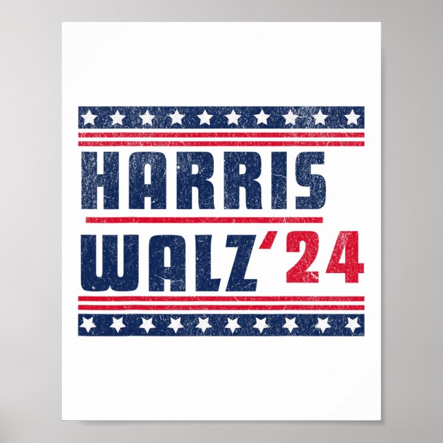 Póster Harris Walz 2024 Kamala Harris Y Tim Walz 2024 (Frente)