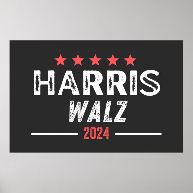 Póster Harris Walz 2024, presidente de kamala harris, Wal (Frente)