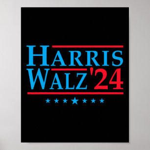 Póster Harris Walz 2024 Voto electoral Patriótico Tim Wal