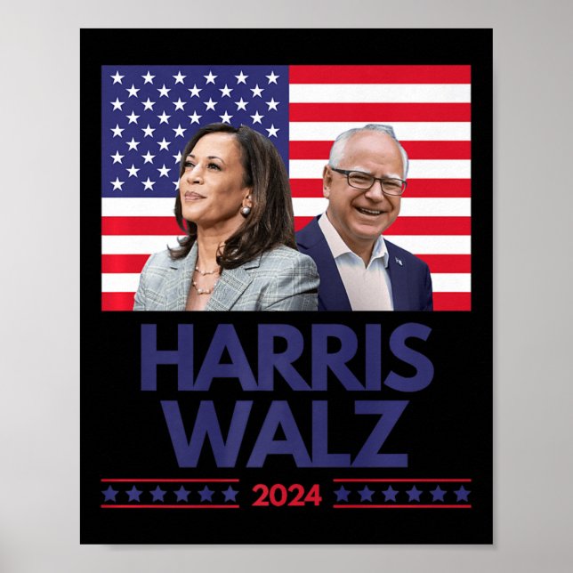 Póster Harris Walz Election Kamala Harris Tim Waltz Ameri (Frente)