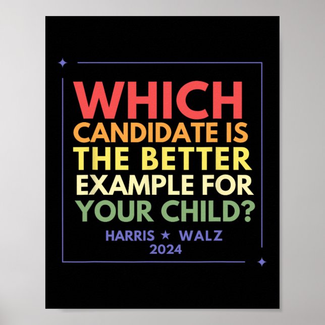 Póster Harris Walz Waltz 2024 Mejor ejemplo demócrata (Frente)