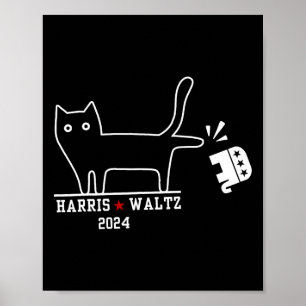Póster Harris Wheimer 2024 Funny Cat Election Kamala Harr