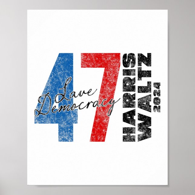 Póster Harris Wheimer 2024 Save Democracy 2024 Elections  (Frente)
