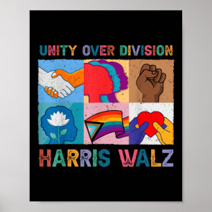Póster Harris Wheimer 2024 Unidad Sobre División Kamala H