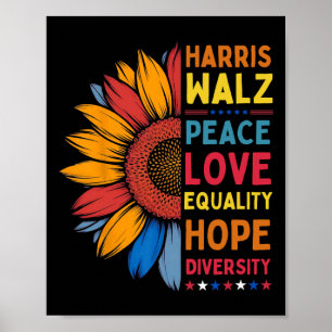 Póster Harris Wheimer Peace Love Equality Hope Diversity