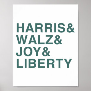 Póster Harris Y W Y Joy Y Liberty Shirt Kamala Harr