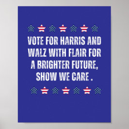 Póster Harris Y Walz Slogan