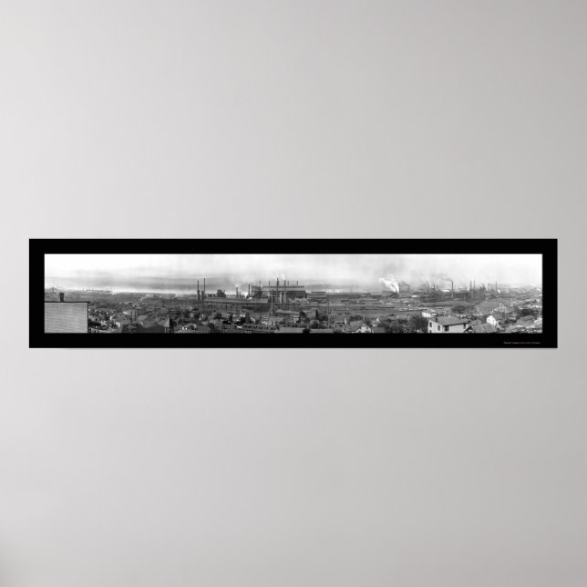 Póster Harrisburg PA Steel Company Photo 1909 (Frente)