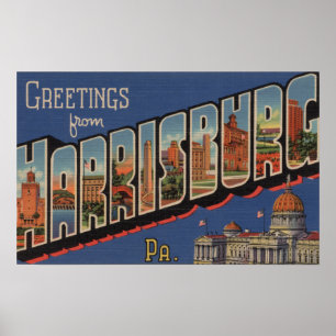 Póster Harrisburg, Pensilvania - Escenas de letras grande