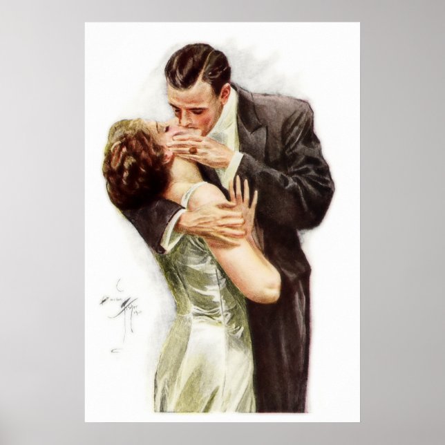 Póster Harrison Fisher: El beso (Frente)