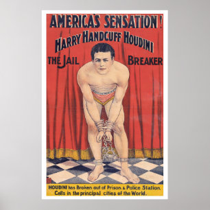 Póster Harry Handcuff Houdini, el quebrador de la cárcel 